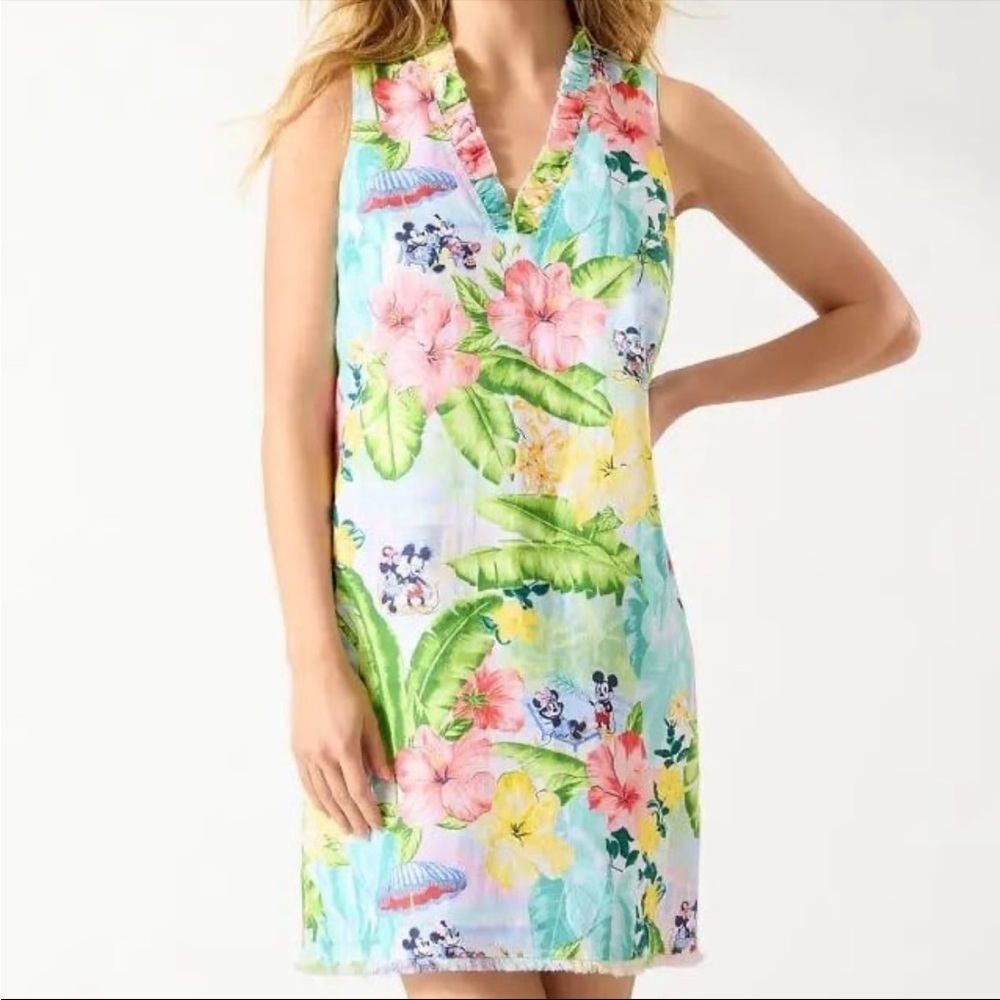Tommy Bahama Floral Midi Dress - Pink, Green, Yellow
